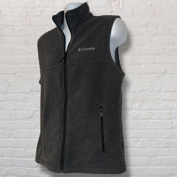 Columbia Men’s Sweater Fleece Vest Gray Charcoal Size Small Full Zip - Picture 4 of 9